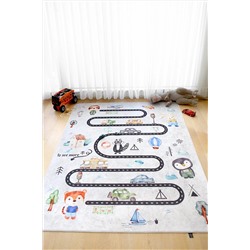 HAMUR Araba Yolu 160x200 Cm Oyun Matı Bebek Ve Çocuk Halısı Gri TYC00506622825