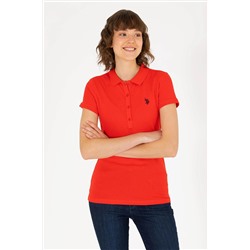 Kadın Kırmızı Basic Polo Yaka Tişört