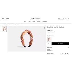 Ободок для волос с красивым цветочным принтом , экспорт Цена на оф сайте 78 💵  Coac*h