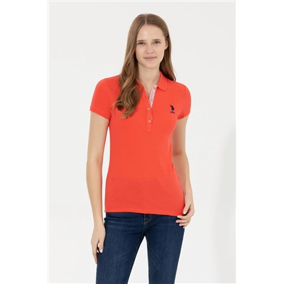 Kadın Kırmızı Basic Polo Yaka Tişört