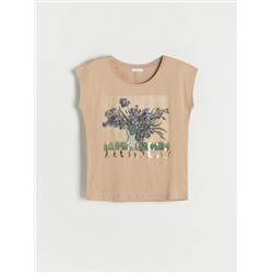 Baumwoll-T-Shirt mit Print