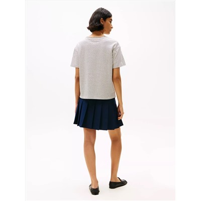 Linen-Blend Stripe V-Neck Top