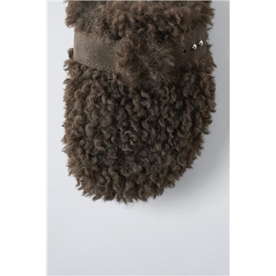FAUX SHEARLING CLOGS