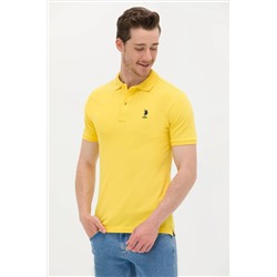 Erkek Koyu Sarı Basic Polo Yaka Tişört