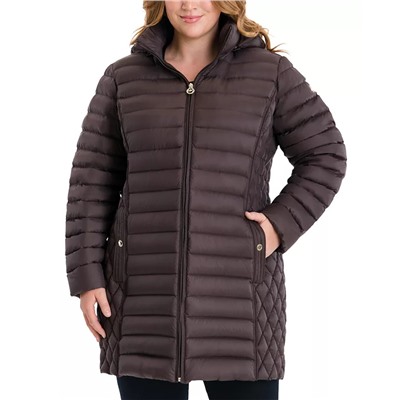 MICHAEL Michael Kors Plus Size Hooded Packable Puffer Coat, Created for Macy's