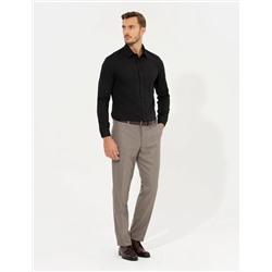 Siyah Slim Fit Armürlü Gömlek