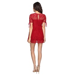 Short Sleeve Lace Woven Dress