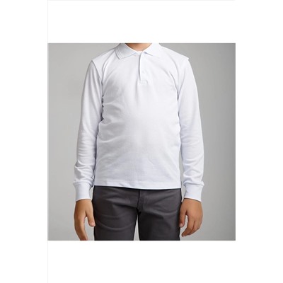 Nacar Uzun Kollu Polo Yaka Okul Tshirt TYC00547625304