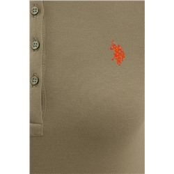 Kadın Haki Basic Polo Yaka Tişört