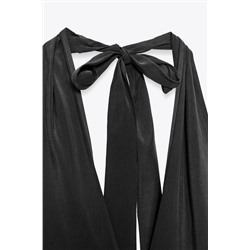 HALTER MIDI DRESS WITH TIE