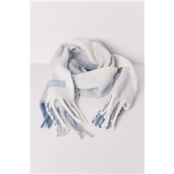 Bufanda efecto lana cuadros azul y blanco