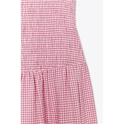 GINGHAM CHECK MIDI DRESS