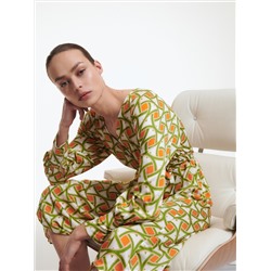 Viskose Kleid mit Muster