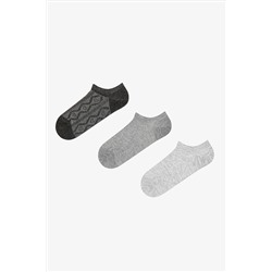 Penti, Heart Jacquard Gri 3lü Sneaker Çorap