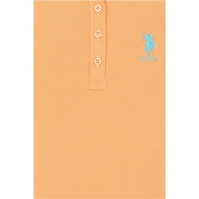 Kız Çocuk Turuncu Basic Polo Yaka Tişört