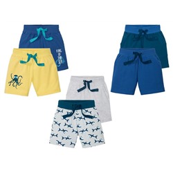 LUPILU® Shorts Jungen, 2 Stück, Gummizugbund mit Bindeband, mit Baumwolle