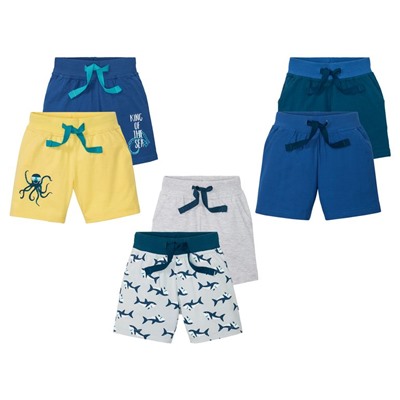 LUPILU® Shorts Jungen, 2 Stück, Gummizugbund mit Bindeband, mit Baumwolle