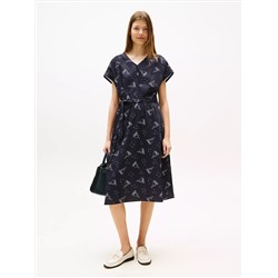 Nautical Print Midi Dress
