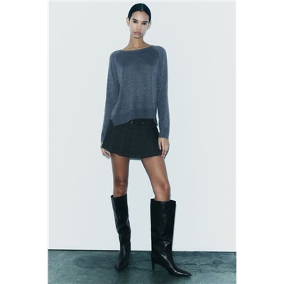 FEW ITEMS LEFT METALLIC THREAD KNIT SWEATER