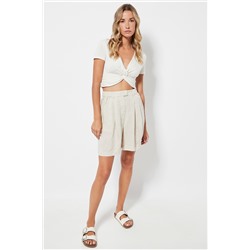 Short de lino - Crudo