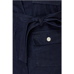 Koyu Mavi Kuşak Detaylı Mini Denim Gömlek Elbise TBBSS24AH00124