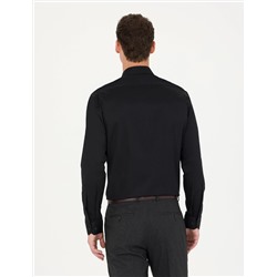 Siyah Regular Fit Uzun Kollu Basic Gömlek