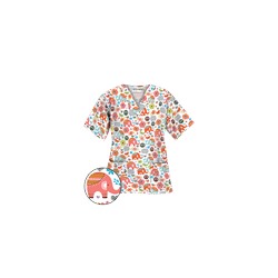 UA Beautiful Day Silver V-Neck Print Scrub Top