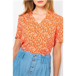 Blusa Naranja y blanco