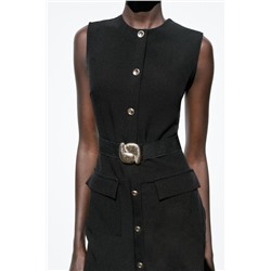VESTIDO MIDI CREPE CINTURÓN