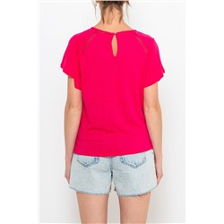 Camiseta de lino Fucsia