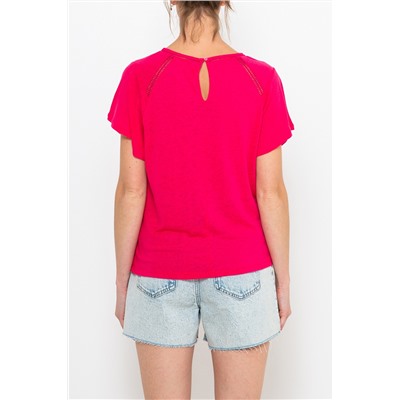 Camiseta de lino Fucsia