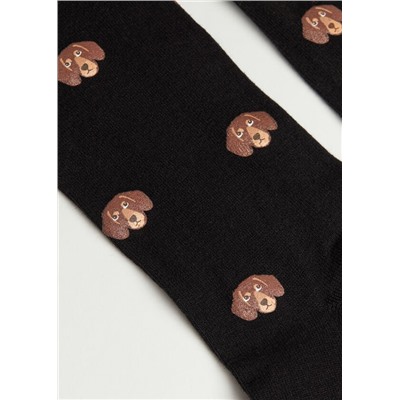 Kurze Herren-Baumwollsocken mit Pets-Print
