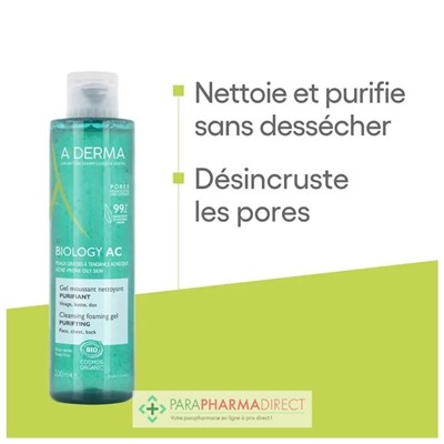 A-Derma Biology AC Gel Moussant Nettoyant BIO 200ml