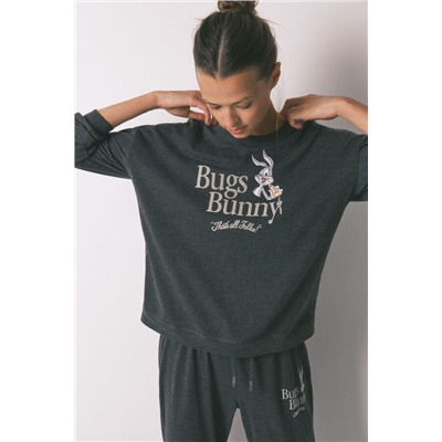 Pijama largo algodón gris Bugs Bunny