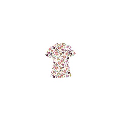 UA Slowpoke White Print Scrub Top