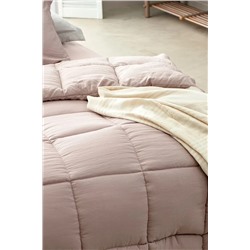 Mona Tek Kişilik Comforter Set - Pudra