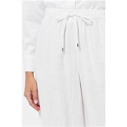Pantalón recto de lino - Blanco