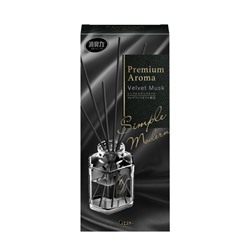 ST SHALDAN Premium Aroma «Бархатный мускус» Освежитель воздуха для помещений + 6 деревянных палочек, восточный цветочный аромат, основной блок 50 мл