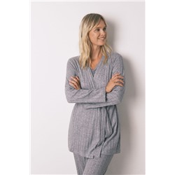Bata midi punto tricot gris