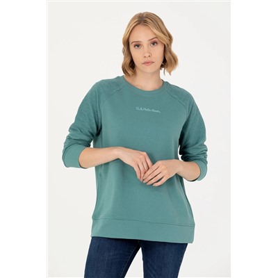 Kadın Mint Bisiklet Yaka Sweatshirt