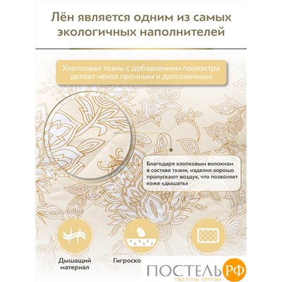 CLASSIC by T БЛАГОРОДНЫЙ ЛЕН Одеяло 200х210, 1пр,см.хлопок/лен/полиэф.вол.