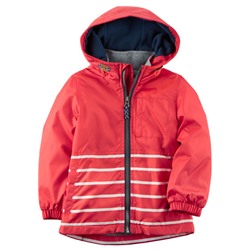 Fleece-Lined Striped Windbreaker