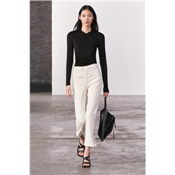DRAPED VISCOSE T-SHIRT