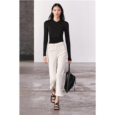DRAPED VISCOSE T-SHIRT