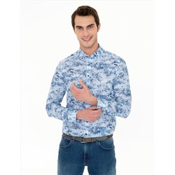 Mavi Slim Fit Uzun Kollu Gömlek