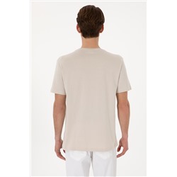 Erkek Regular Fit Bisiklet Yaka Taş Basic Tişört