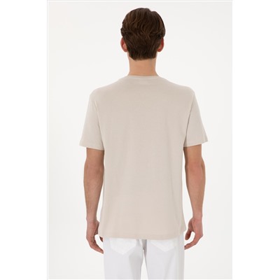 Erkek Regular Fit Bisiklet Yaka Taş Basic Tişört