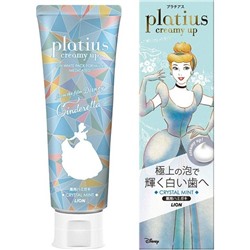 LION Зубная паста PLATINUS Creamy Up Paste Cristal Mint Серия Disney лечебно-профилактическая для восстановления зубной эмали и белизны, с ароматом кристальной мяты, туба 90 гр.