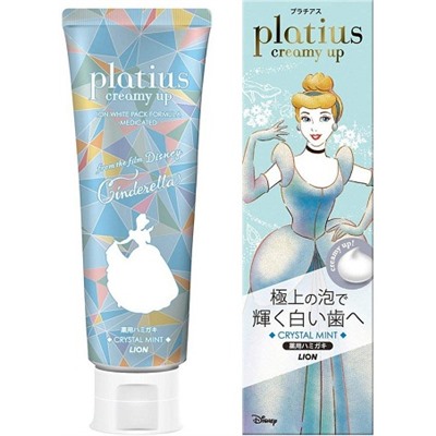 LION Зубная паста PLATINUS Creamy Up Paste Cristal Mint Серия Disney лечебно-профилактическая для восстановления зубной эмали и белизны, с ароматом кристальной мяты, туба 90 гр.