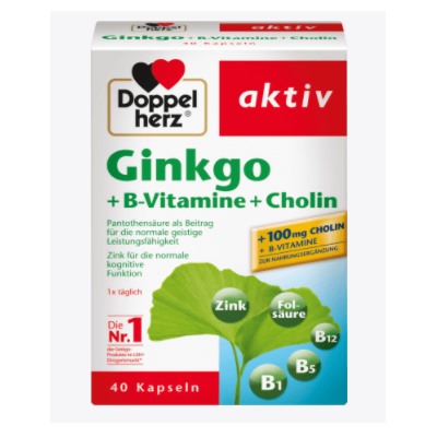 Ginkgo + B-Vitamine + Cholin Kapseln 40 St., 22,2 g